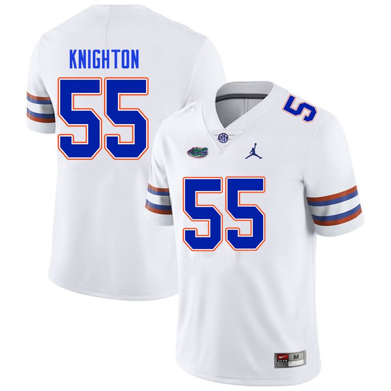 Men's NCAA Florida Gators Hayden Knighton #55 Stitched Authentic Nike White College Football Jersey PQF8465CG